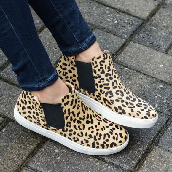 COCONUTS by Matisse Harlan Leopard Print Real Fur High Top Sneaker 10 - Picture 1 of 16